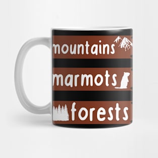 Alps mountains marmot forest nature photo sleeping Mug